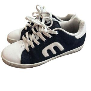 Etnies Retro CalliCut Skate Shoes Womens 6.5 Navy White Kids 5.5 Leather Sneaker